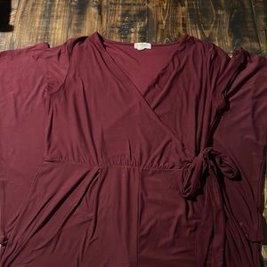 Size 2X NWOT dark burgundy one piece pants romper